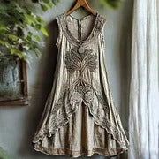 Lunivibe Tribal Viking Life Of Tree Celtic Knot Lace Art Linen Tank Dress