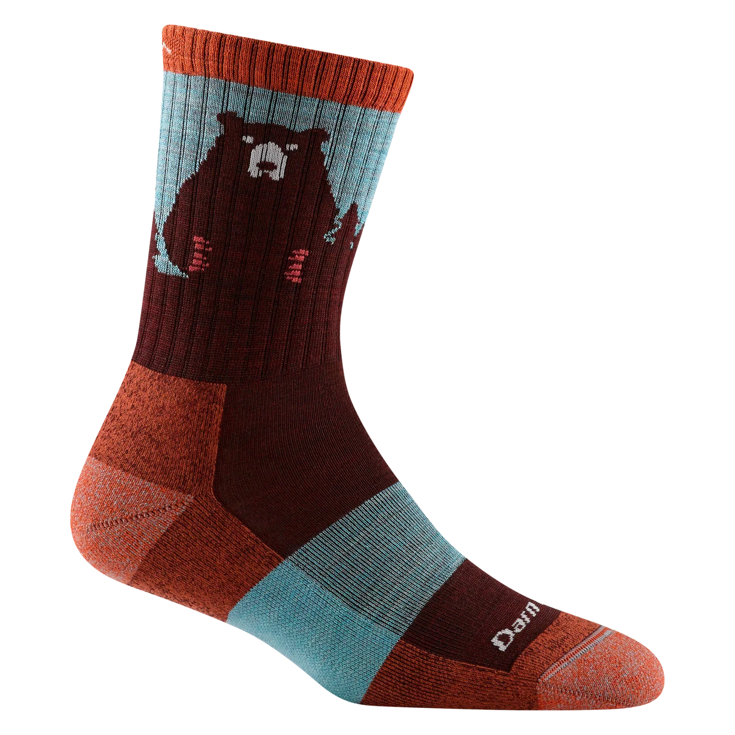 Darn Tough | Bear Town Micro Crew Lightweight Hiking Sock in Burgundy