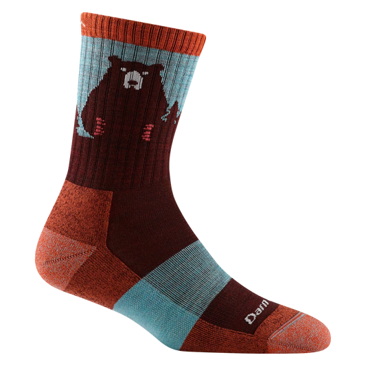 Darn Tough | Bear Town Micro Crew Lightweight Hiking Sock in Burgundy