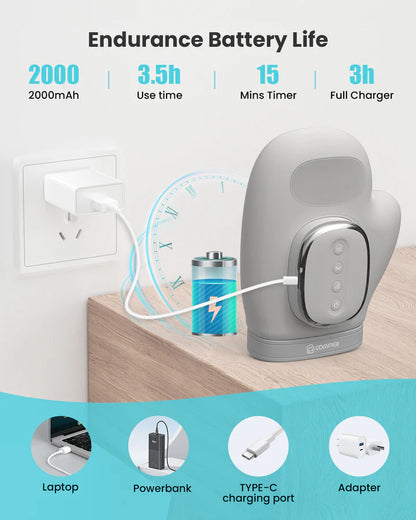 COMFIER Wireless Hand Massager with Heat and Compression, 2025 Updated Hand Massager for Arthritis and Carpal Tunnel, Wrist Massager, Larger Electric Hand Massage CF-4403