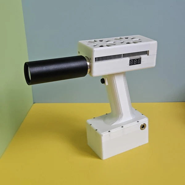 KX130-DIY Laser Cannon. Handheld 130W (Battery DC 16.8V 5Ah; Wavelength 915). *6 lens. Range 10-15 m. Battery life 5 years, with fast charging